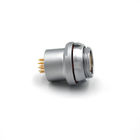 Brass Short Type Circular 16 Pin Connector , Female Straight Socket Connector With Nut
