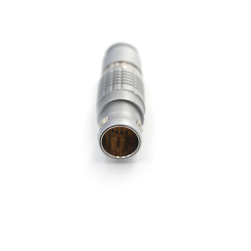Multi Pole Circular Push Pull Connectors Straight Male Plug Self Latching Connector