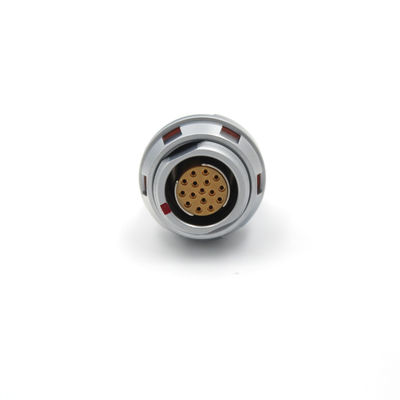 Tipo corto de cobre amarillo circular 16 Pin Connector, conector recto femenino del zócalo con la nuez